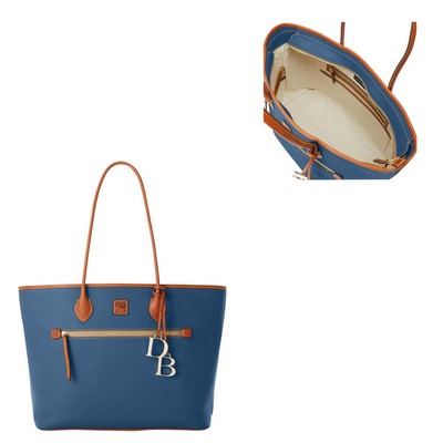 Dooney & Bourke Jeans Blue Pebble Grain Large Tote Bag