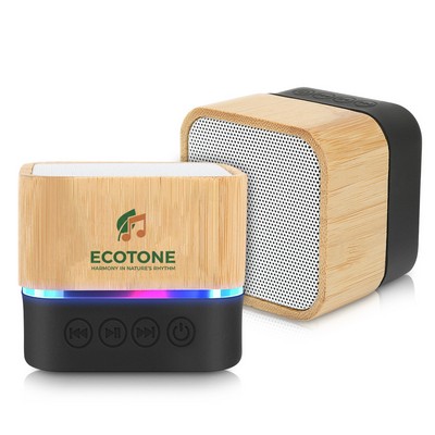 Eco Sustainable Bamboo Wireless Cube Speaker