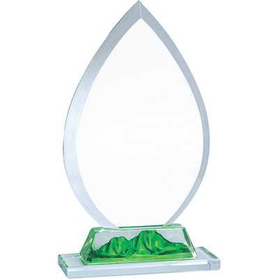 Mountain Crest Crystal Award, Green, 8 1/2"