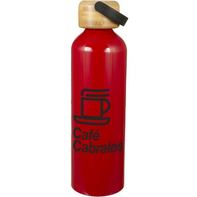 24oz Recycled Aluminum Bottle with Bamboo Lid