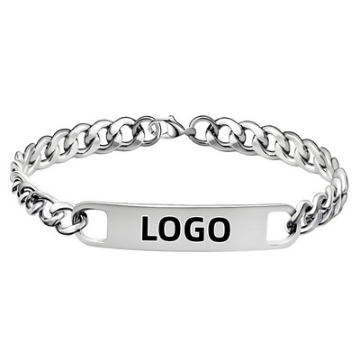 Sleek Silver Titanium Steel Bracelet