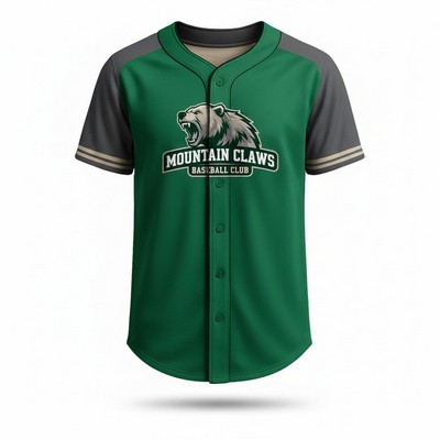 Men's Bee Eye Mesh Full Button Baseball Jersey 150 GSM