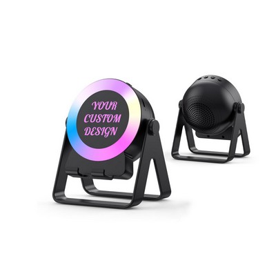 Mini Bluetooth Speaker with RGB Light & Phone Stand – Wireless Audio Speaker