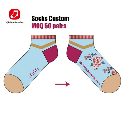 High Quality Custom Design Cotton Ankle No Show Short Socks