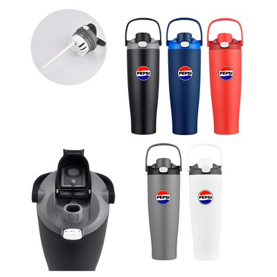 Union Printed - Union Printed - 21 oz Vacuum Bottle w/ Easy Carry Handle & Infuser Insert - Full Col