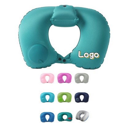 Inflatable Travel Pillow For Neck Support On Airplane Car And Train Trips