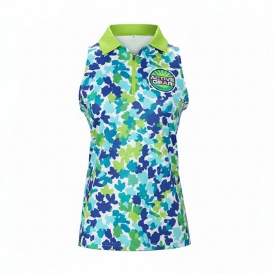 Full Color Women's Sleeveless Performance Polo Shirt