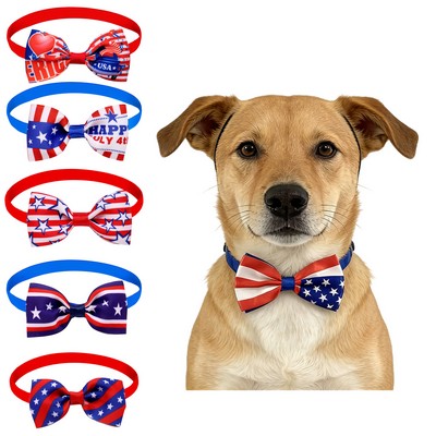 American Flag Dog Bow Tie