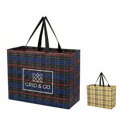 Customizable Classic Plaid Utility Tote Bag