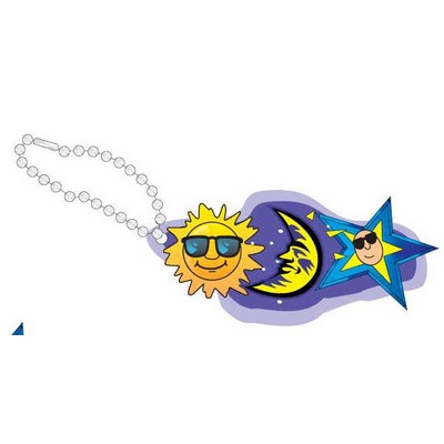 Sun And Moon Promotional Line Key Chain w/ Black Back (4 Square Inch)