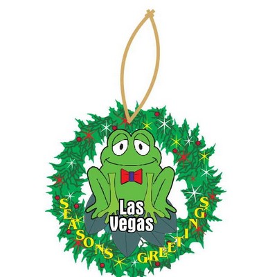 Las Vegas Frog Promotional Wreath Ornament w/ Black Back (12 Square Inch)