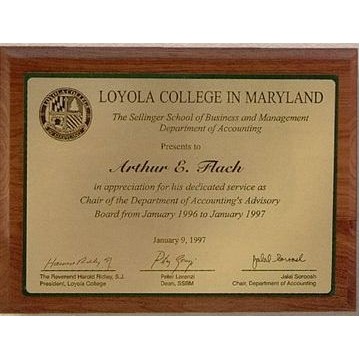 Standard Simulated Walnut Plaque w/ Sublimated Imprint - 1 Color (6"x8")