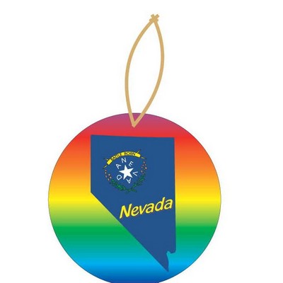 Nevada Battle Born Ornament w/ Clear Mirrored Back (8 Square Inch)