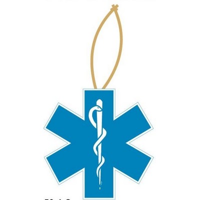 Caduceus Cross Promotional Ornament w/ Black Back (12 Square Inch)