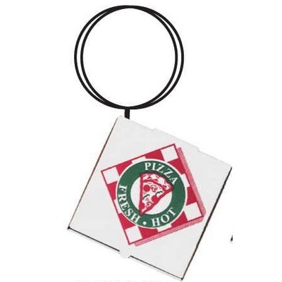 Pizza Box Executive Key Chain w/Mirrored Back (3 Square Inch)