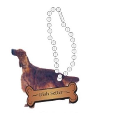 Irish Setter Dog Promotional Key Chain w/ Black Back (2 Square Inch)