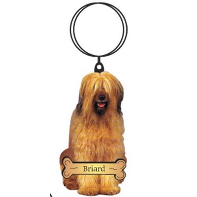 Briard Dog Keychain w/Mirrored Back (12 Square Inch)
