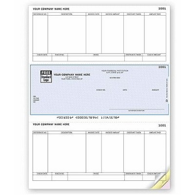Laser Accounts Payable Checks w/ Columned Stub (1 Part)