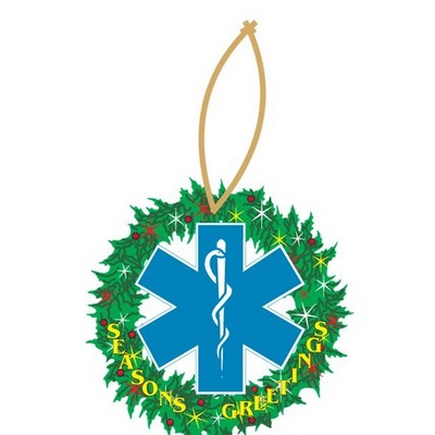 Caduceus Cross Executive Wreath Ornament w/ Mirrored Back (3 Square Inch)