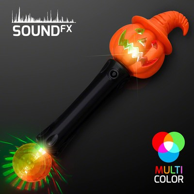 LED Witchy Pumpkin Wand with Sound & Lights - BLANK