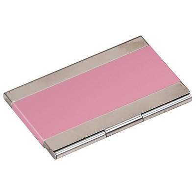 Pink Metal Business Card Holder