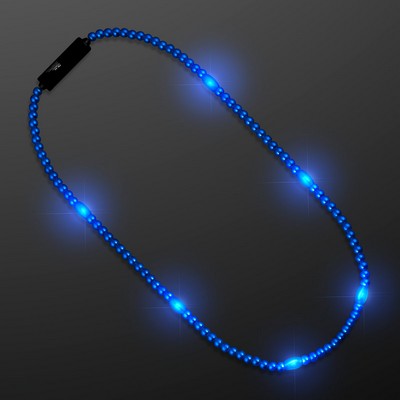 Light Up Electric Blue Mardi Gras LED Beads - BLANK
