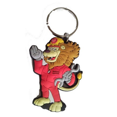 Custom 3D Single sided Soft Rubber Key Chains (3")
