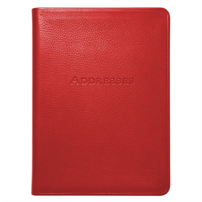 7" Desk Address Book w/Traditional Leather Cover