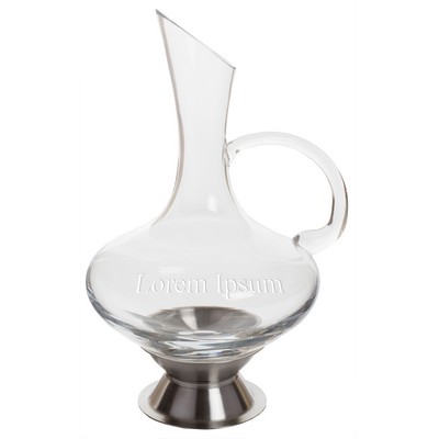 2 Qt. Virtual Orbital Decanter w/Handle & Brushed Stainless Steel Base