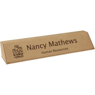 Laser Engraved Desk Wedge - Light Brown/Engraves Black