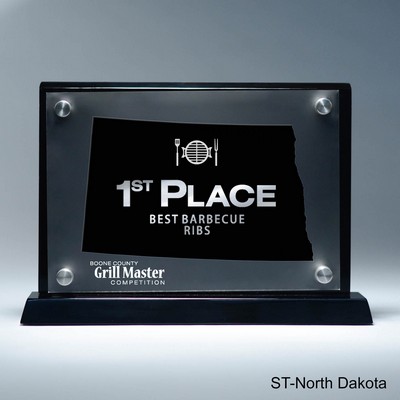 Frosted Lucite ND State Cutout on Risers Award