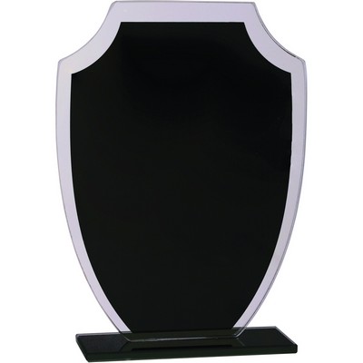 71/4" Black Shield Reflection Glass Award