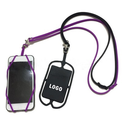 Silicone Phone Wallet With Detachable Lanyard