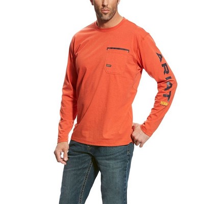 Rebar® Workman Logo Red & Black Long Sleeve T-Shirt