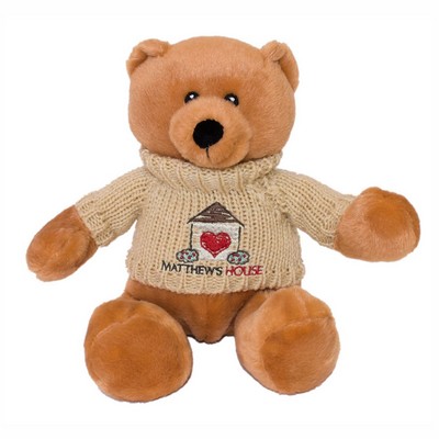 11" Sammy Bear w/Hand Knit Embroidered Sweater