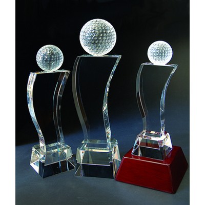 Golf Tower Optical Crystal Award/Trophy 9.5"H - Variant A