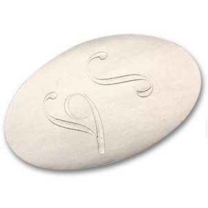 Oval Scallop Embossed & Foil Hot Stamped Label (1 7/8"x1 1/8")