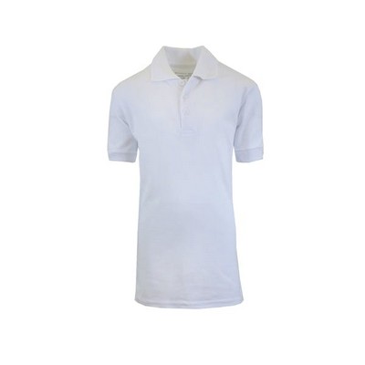 Unisex Uniform Polo Shirts - White, Medium, Short Sleeve (Case of 36)