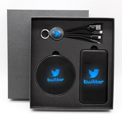 4,000 mAh LED Light-Up Power Bank Gift Pack Set