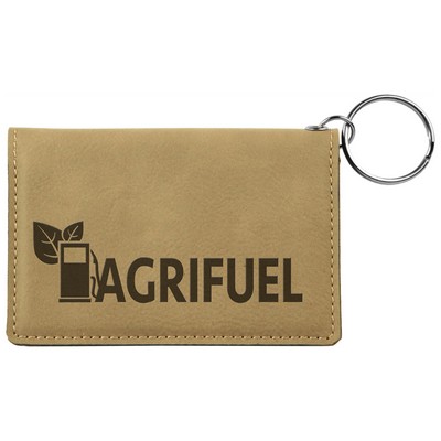 Keychain ID Holder, Laserable Leatherette
