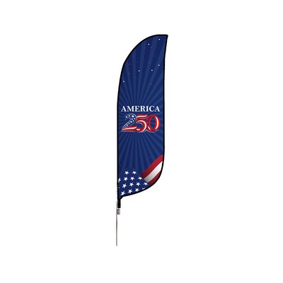 2.5' x 15.42' Feather Flag Single Sided Package w/Spike Base