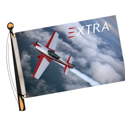 RUSH 24 Hour 14"x20" Double Sided Flag With Webbing & 2 Grommets