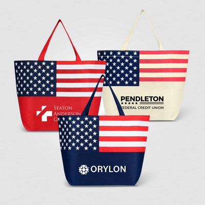 American Flag Non-Woven Tote Bag - Silkscreen