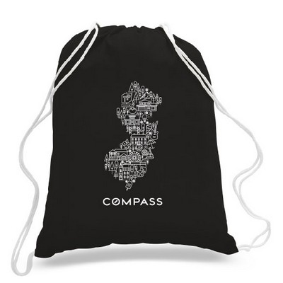 Large Colored 100% Cotton Drawstring Sports Backpack