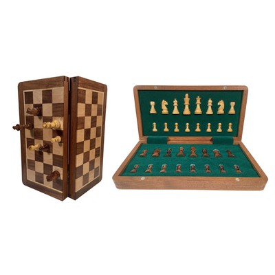 12" Magnetic Wood Folding Chess Set
