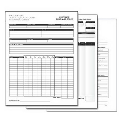 8.5" x 11" - 8.5" x 11" 3 Part NCR Forms W/ Wraparound Cover- 35 per book