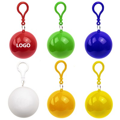 Portable Disposable Raincoat With Ball Key chain