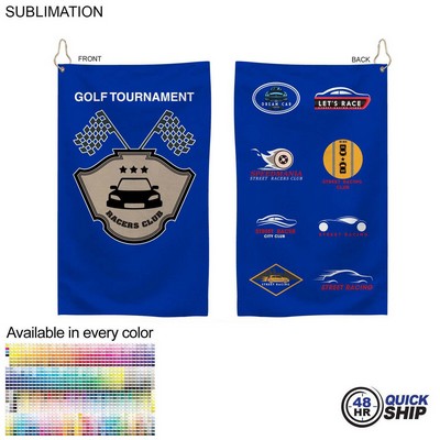 48Hr Quick Ship - Colored Microfiber Dri-Lite Terry Golf Towel, Sublimated 2 Side (15"x25")