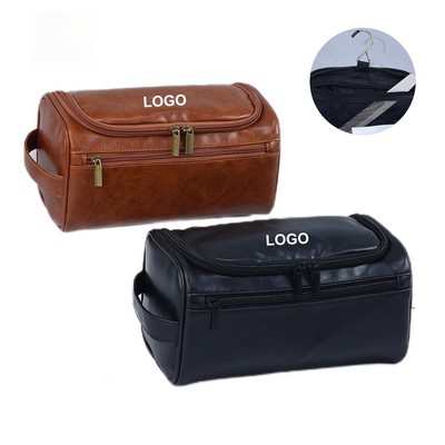 Vegan Leather Hanging Toiletry Bag