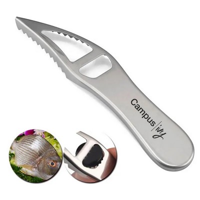 Stainless Steel Fish Skin Scaler Remover With Beer Bottle Opener